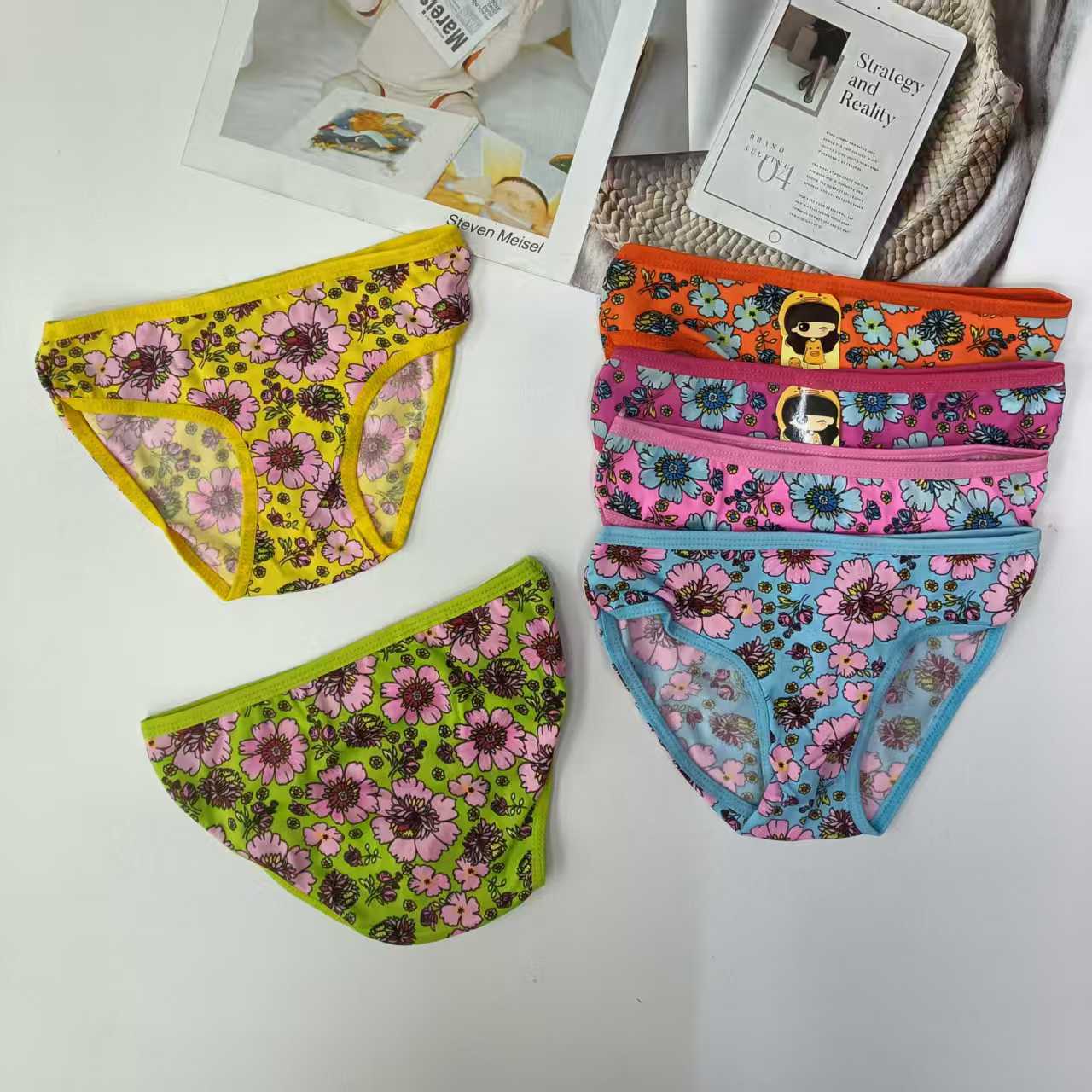DD-6102# Export Middle East and Africa Underwear, Women's briefs, children's clothing, Girls' colorful printed Underwear, fringed underwear, women's QNI details Picture