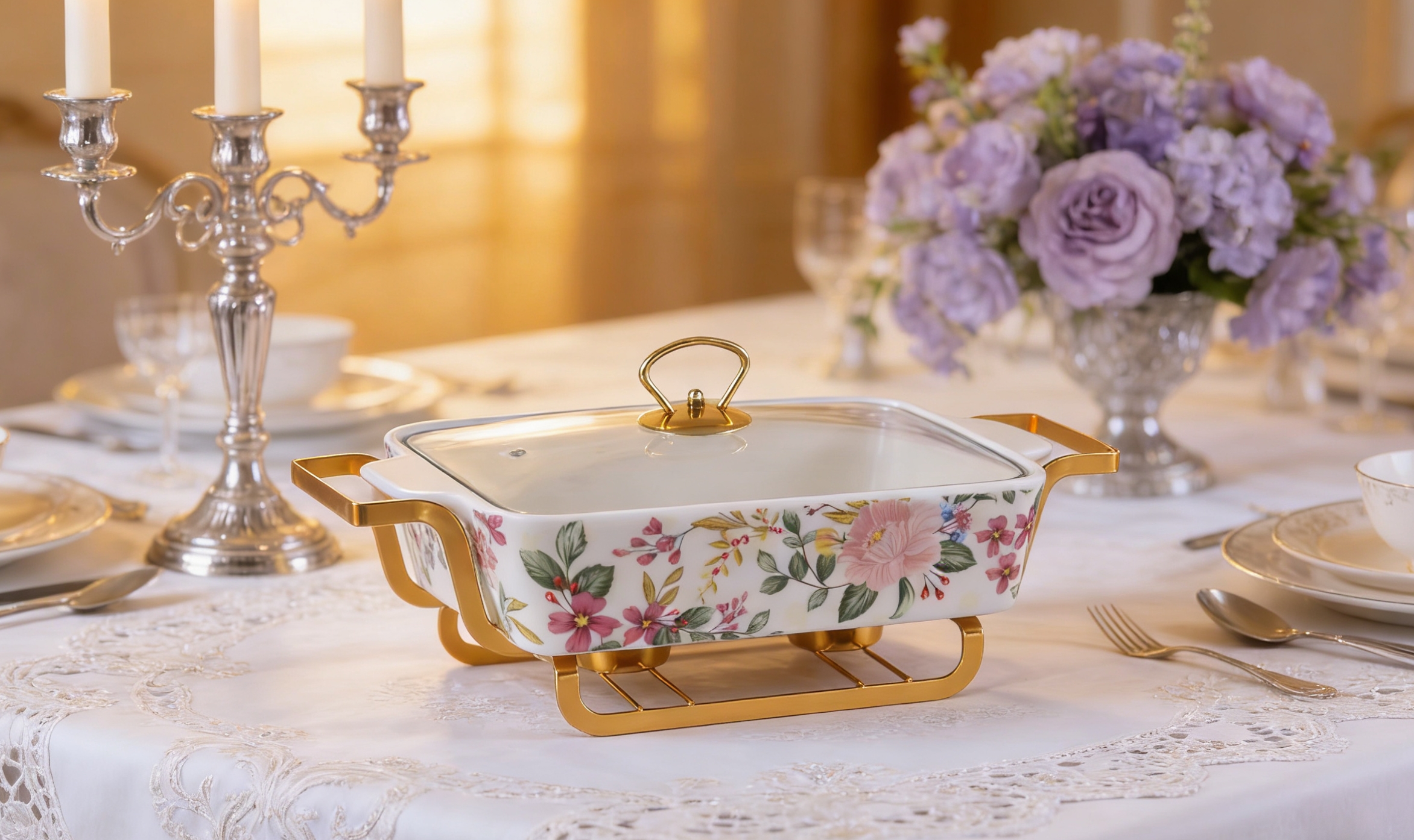 13寸花卉图案陶瓷烤盘餐具套装陶瓷盘子陶瓷碗盘陶瓷百货