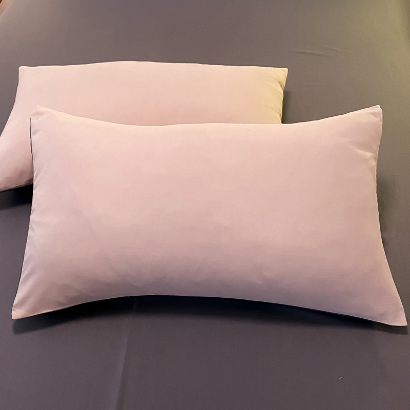 Light luxury and simple style bed four-piece set, solid color brushed duvet cover, bed sheet three-piece set, double-combination products, bedding factory batch details Picture