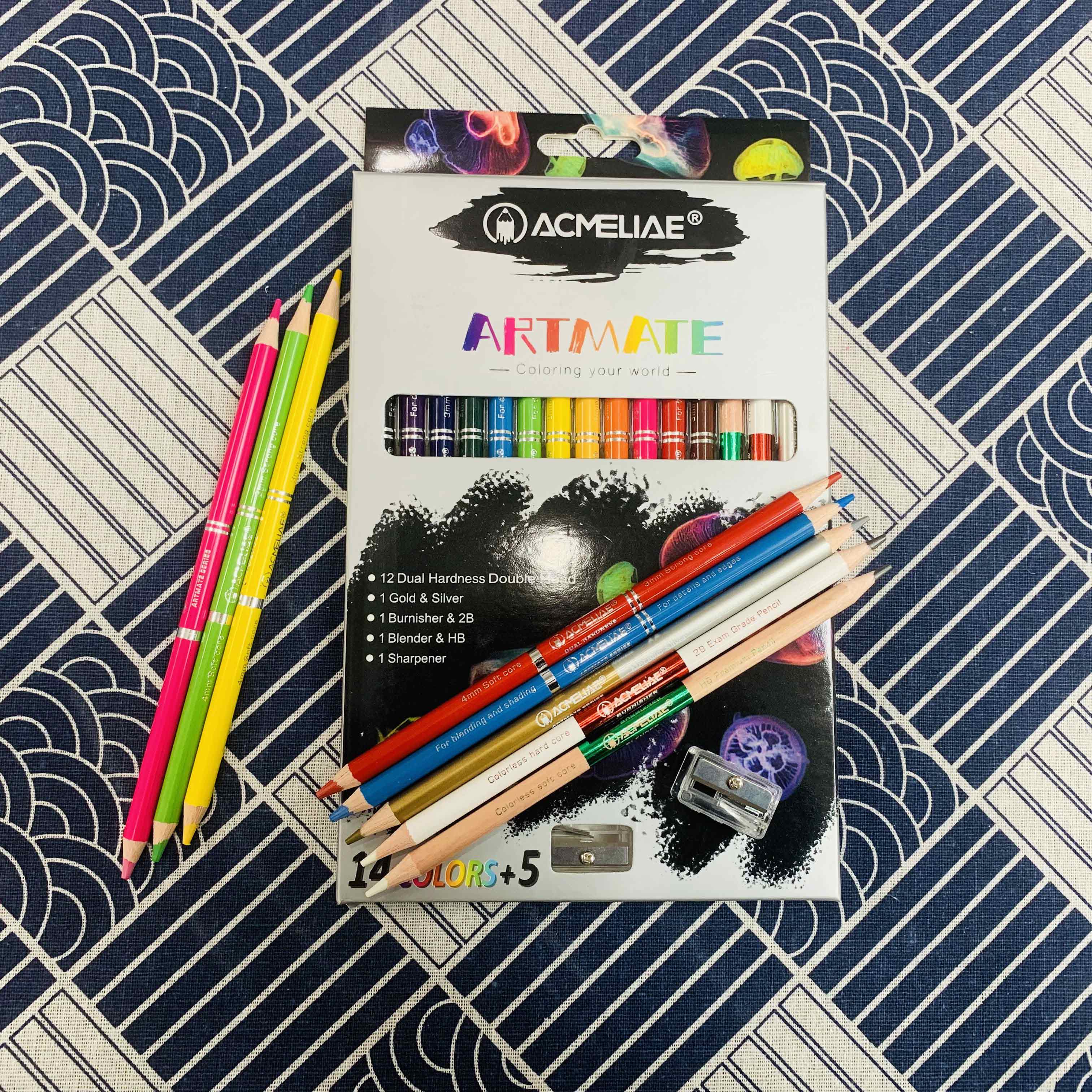 ACMELIAE  Art Pencil 14 Colors +5 Artmate Set High Quality Drawing pencil Art Color Pencil Specification drawing