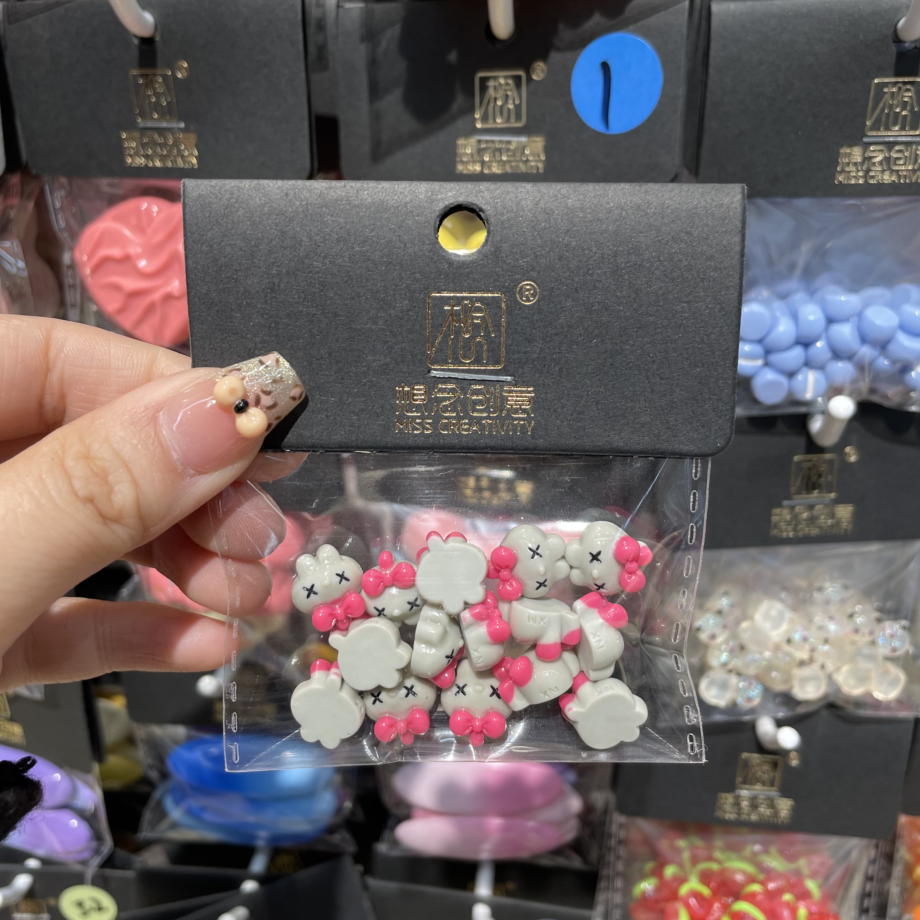 想念创意卡通迷你灰色领结兔兔^创意潮流DIY套装^