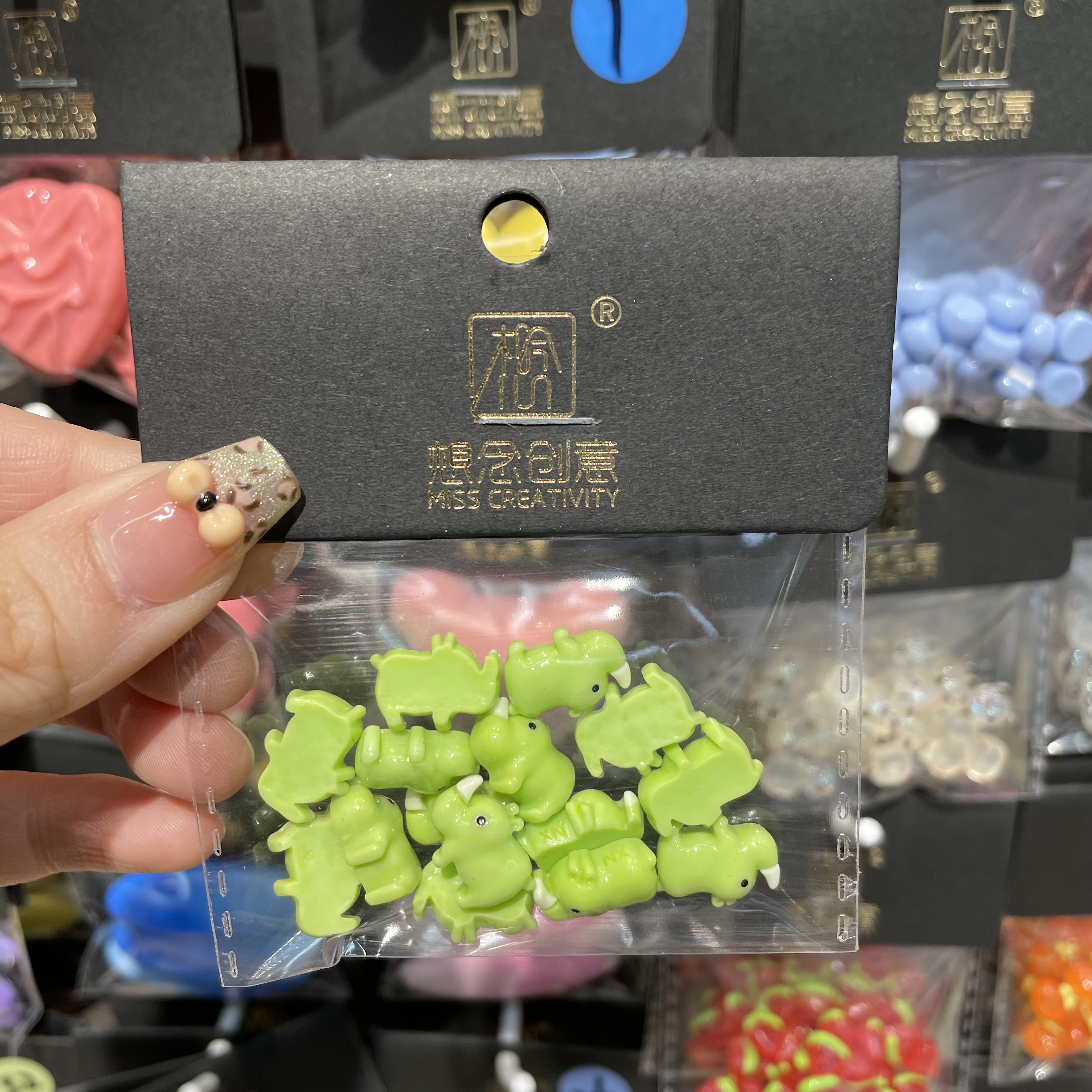 想念创意童趣绿色小犀牛^创意潮流DIY套装^