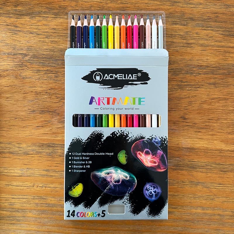ACMELIAE  Art Pencil 14 Colors +5 Artmate Set High Quality Drawing pencil Art Color Pencil Item Picture