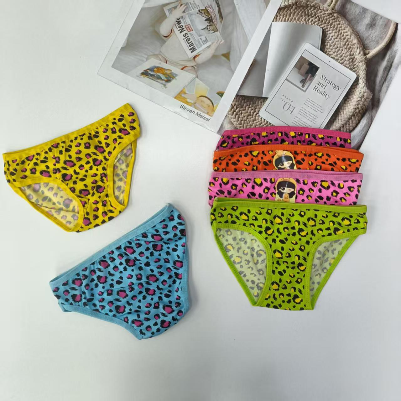 DD-8027# Foreign Trade Export Underwear Children's solid color dot Print Underwear Children's Clothing Girls' Underwear Women's Briefs Hemmed Girls' Briefs QNI details Picture