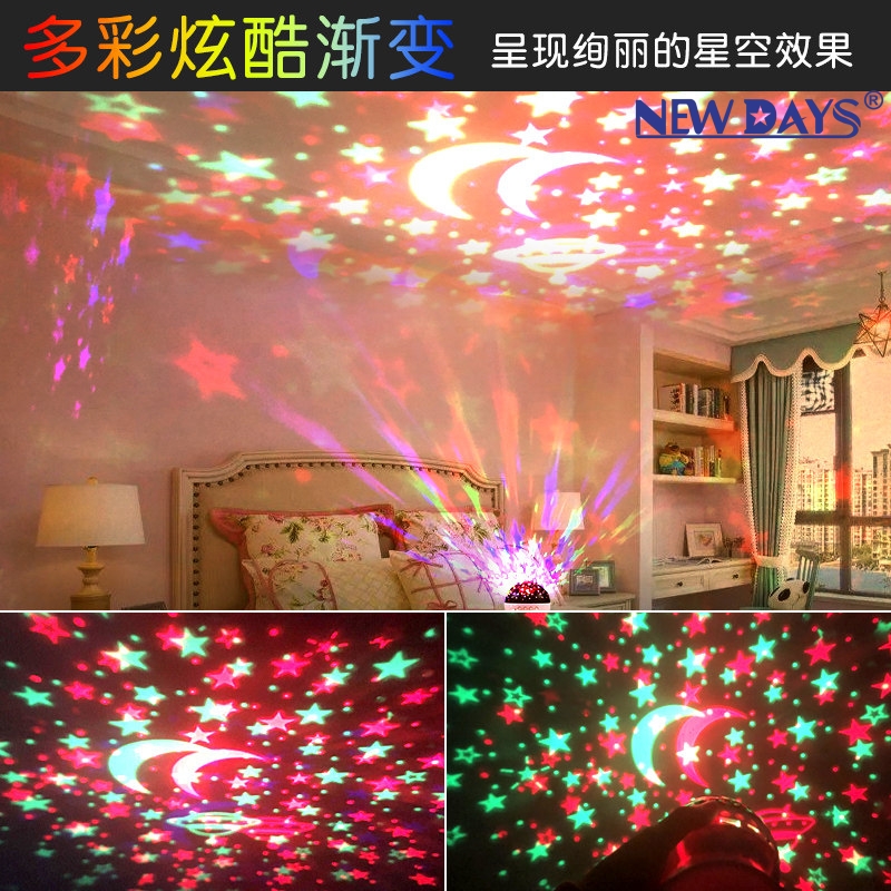 NEWDAYS marca crossover nuevo LED pequeño planeta recargable música luz de estrellas hogar flash luz de atmósfera cambio de color luz de escenario fiesta láser cristal bola mágica luz de estrellas details Picture