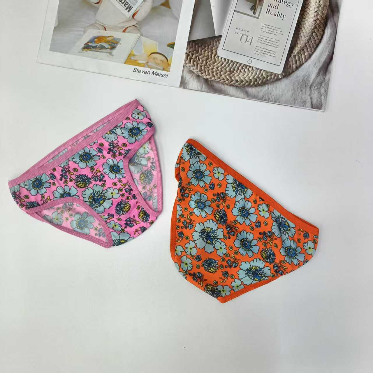 DD-6102# Export Middle East and Africa Underwear, Women's briefs, children's clothing, Girls' colorful printed Underwear, fringed underwear, women's QNI Specification drawing