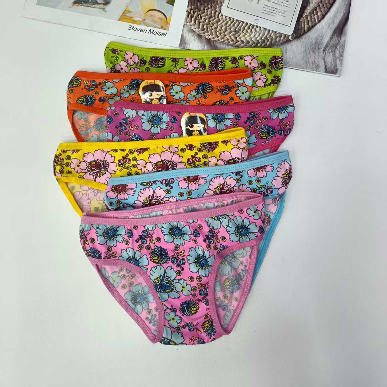 DD-6102# Export Middle East and Africa Underwear, Women's briefs, children's clothing, Girls' colorful printed Underwear, fringed underwear, women's QNI Application Scenario