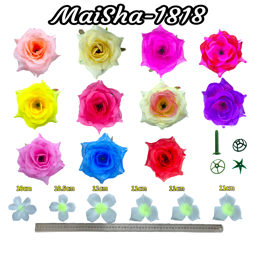 Colorful rose triangular rolled edge rose petals, artificial plant wall, artificial flowers, silk flowers, flower heads weighing jin flower petals Application Scenario