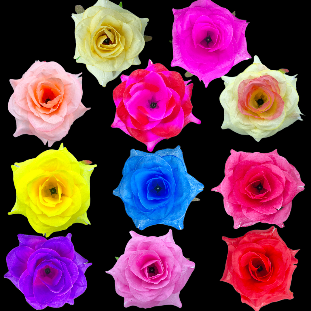 Colorful rose triangular rolled edge rose petals, artificial plant wall, artificial flowers, silk flowers, flower heads weighing jin flower petals Item Picture