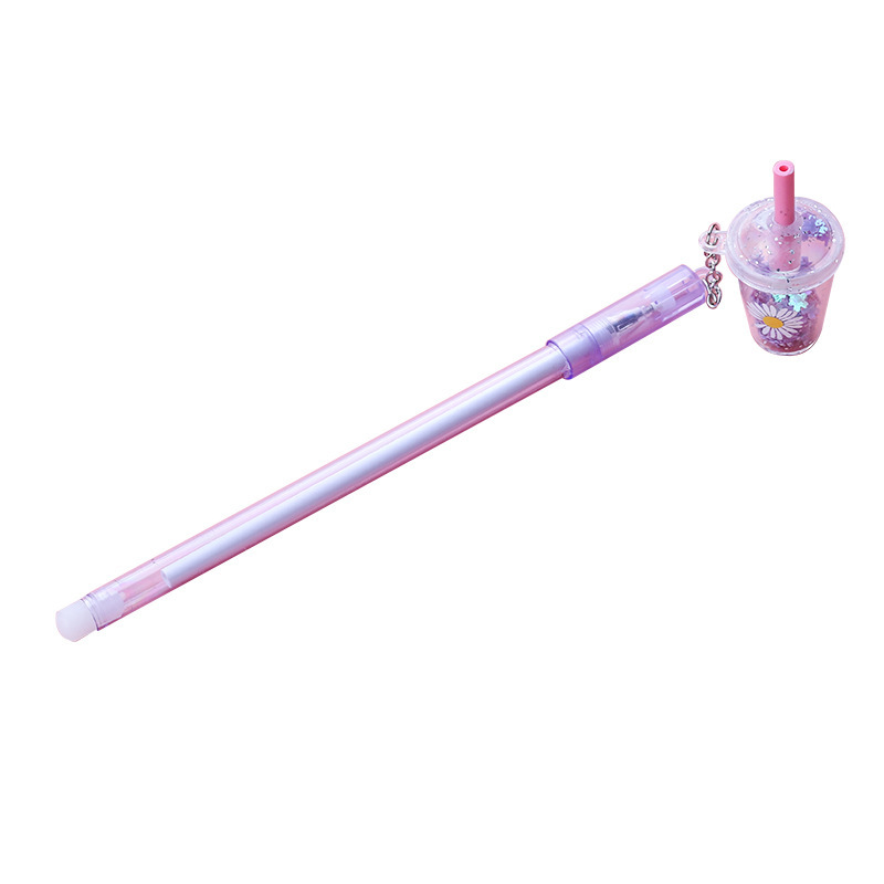 Korean Instagram creative girl heart milk tea cup pendant gel pen simple and cute student practice pen water pen wholesale Item Picture