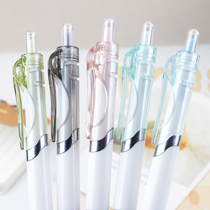 The macaron series simple press gel pen has a high appearance level. It is smooth for students to practice questions during exams. It is a black office signature pen Specification image