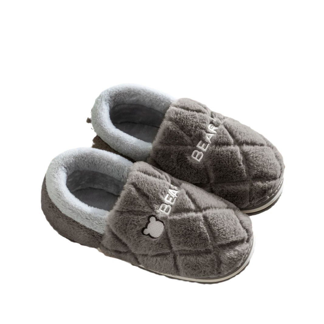 Men's cotton slippers winter bags and indoor home furnishing men's warm fleece home woolen cotton shoes for women to wear outside in winter Item Picture