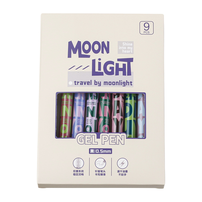 Cross-border bestseller American retro direct liquid quick-drying ballpoint pen, ins high appearance level student exam practice pen black pen Item Picture