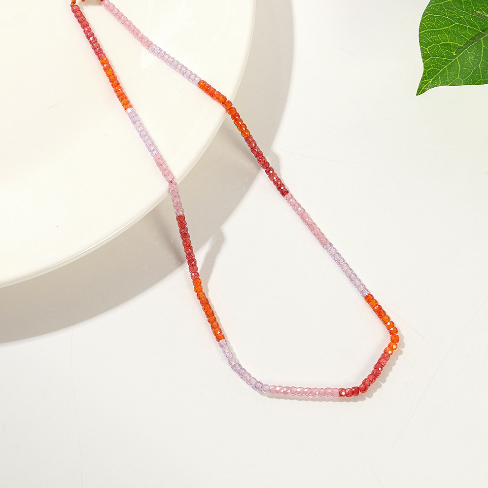 Yunyi Shijia Square Sugar Zircon Necklace, colorful multi-bar jewelry Factory Direct Sales and wholesale in stock Application Scenario