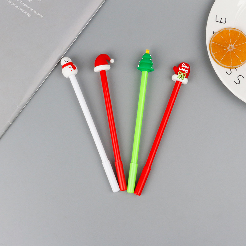 Factory direct sales of cute Christmas gel pens, creative Christmas gifts, office quick-drying signature pens, and student practice pens Specification image