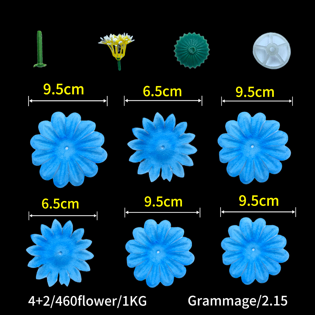 The fabric artificial flower, flower sheet, flower of the chrysanthemum, non-woven fabric, embroidery thread, embroidery stretch, embroidery fabric, flower petals, weighing jin flower details Picture
