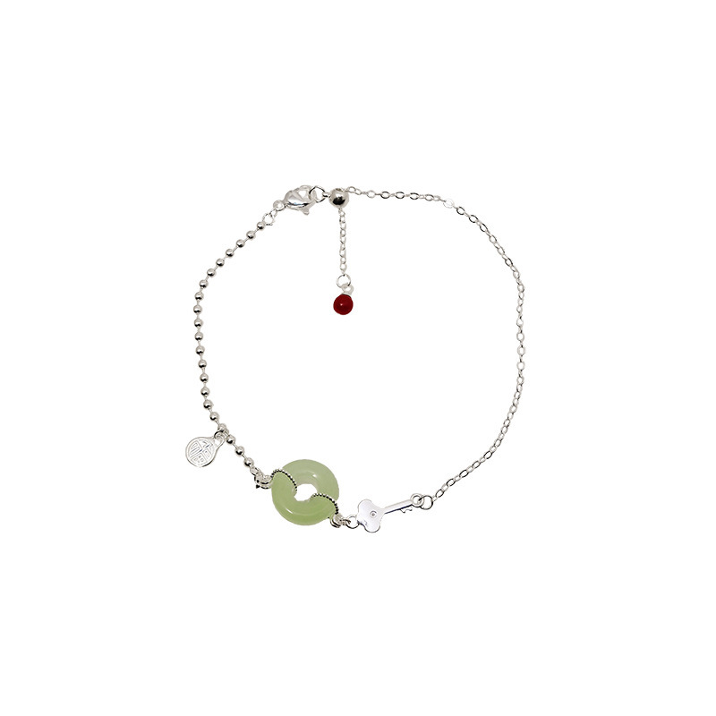 The 2024 new pearl peace Pendant bracelet is a light luxury and niche ancient-style student best friend accessory with a traditional Chinese style Item Picture