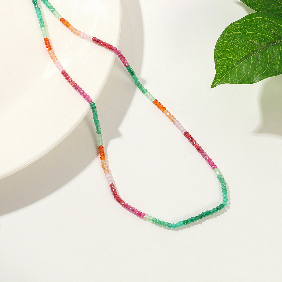 Yunyi Shijia Square Sugar Zircon Necklace, colorful multi-bar jewelry Factory Direct Sales and wholesale in stock pic 14