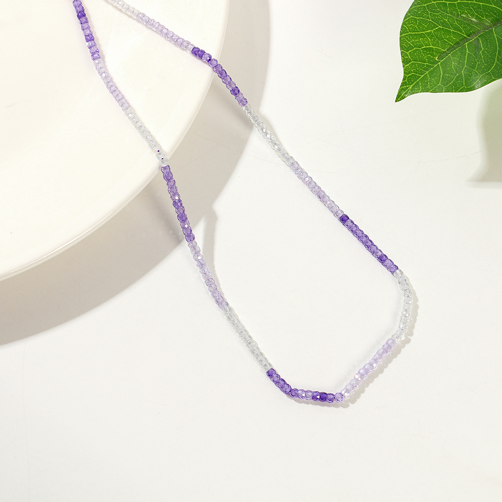 Yunyi Shijia Square Sugar Zircon Necklace, colorful multi-bar jewelry Factory Direct Sales and wholesale in stock pic 5