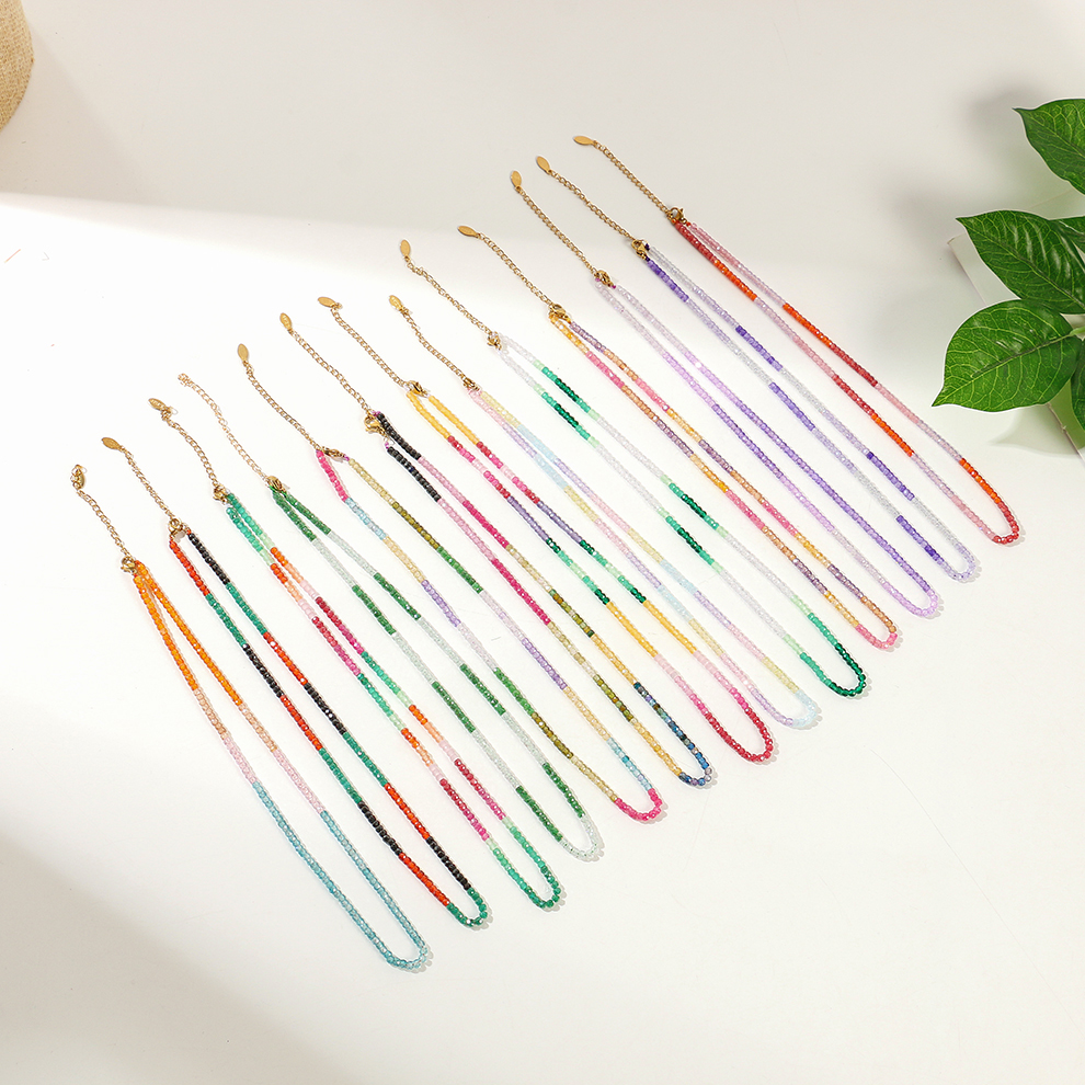 云逸饰家 方糖锆石项链彩色多巴安首饰 厂家直销批发现货