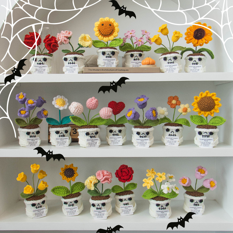 跨境万圣节搞怪玩偶积极鼓励盆栽摆件玩偶圣诞节礼物亚马逊新款