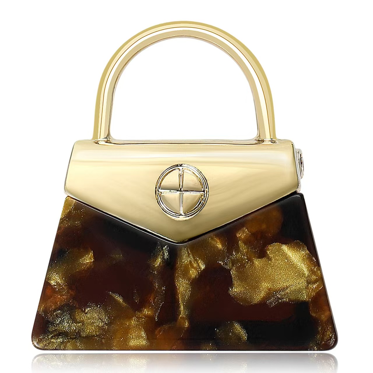 The new fashionable and creative acrylic handbag brooch is exquisite, simple and trendy. It is a versatile accessory for clothing Application Scenario