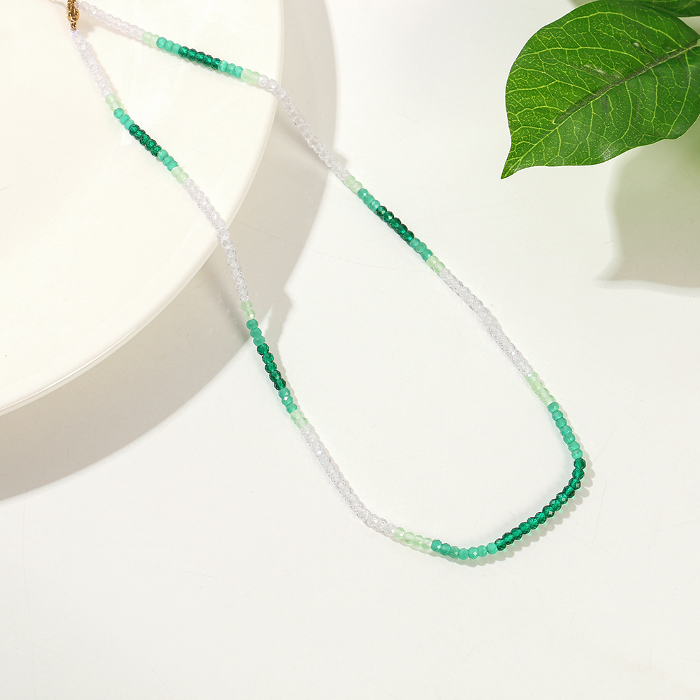 Yunyi Shijia Square Sugar Zircon Necklace, colorful multi-bar jewelry Factory Direct Sales and wholesale in stock pic 8