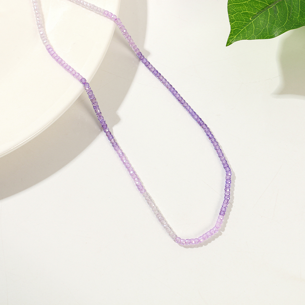 Yunyi Shijia Square Sugar Zircon Necklace, colorful multi-bar jewelry Factory Direct Sales and wholesale in stock pic 6