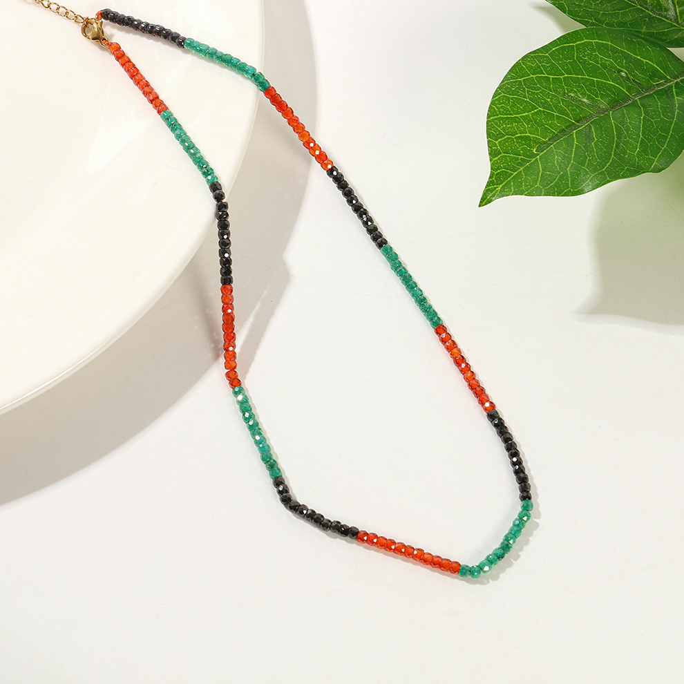 Yunyi Shijia Square Sugar Zircon Necklace, colorful multi-bar jewelry Factory Direct Sales and wholesale in stock pic 15