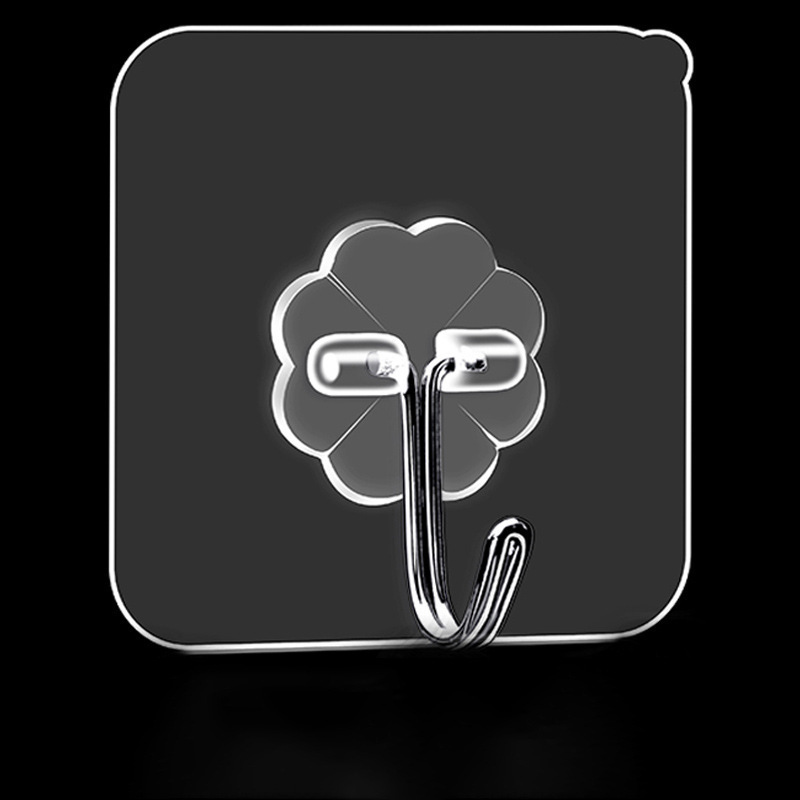 Transparent traceless hook, strong adhesive hook, pattern waterproof hook, kitchen nano sticker, nail-free and non-drilling hook Application Scenario