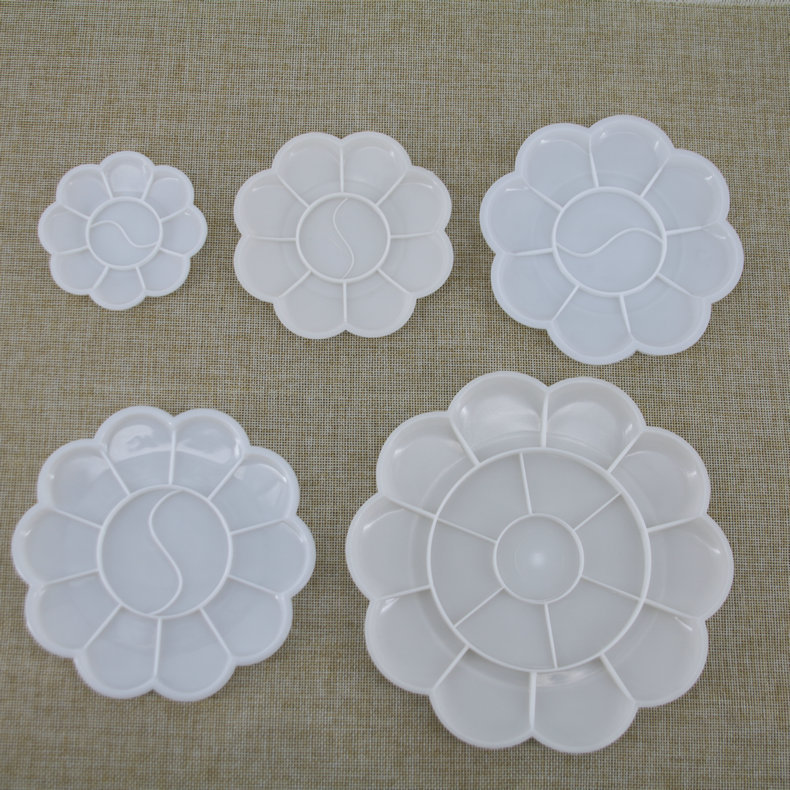 厂家供应画画 颜料盘 调色盘 美甲调色盘 梅花形