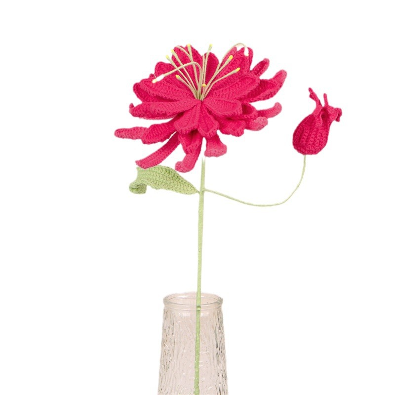 New hand-knitted large bouquet of wool micro-hook artificial flower desktop decoration artificial flower finished product hand-knitted flower Item Picture