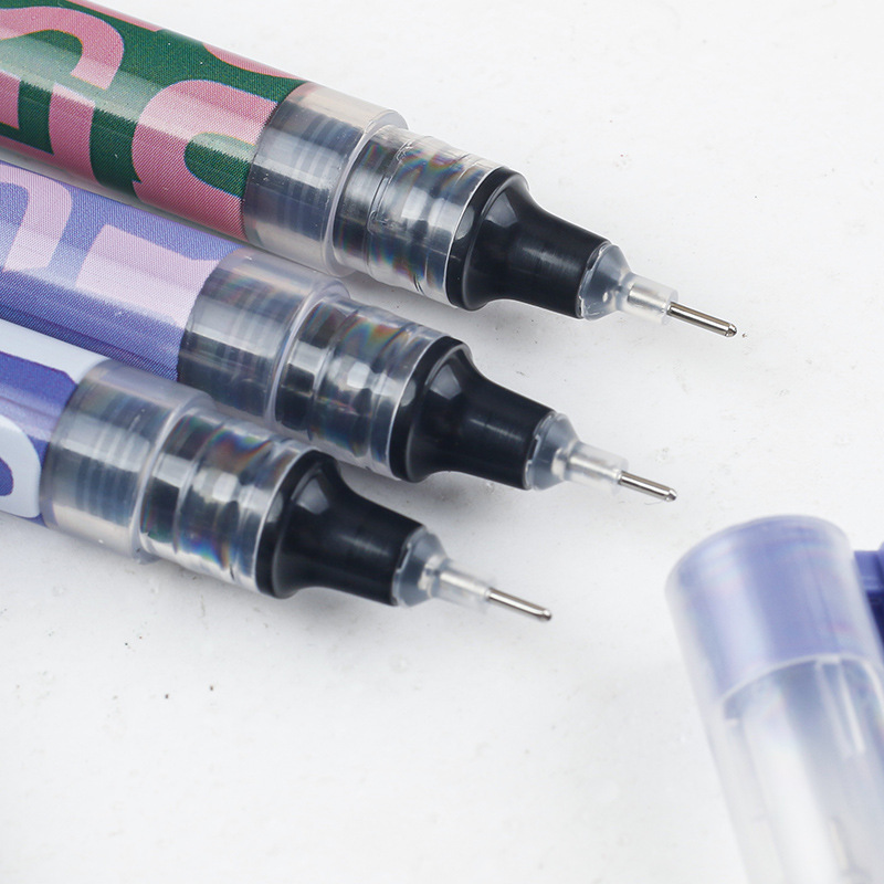 Cross-border bestseller American retro direct liquid quick-drying ballpoint pen, ins high appearance level student exam practice pen black pen Application Scenario