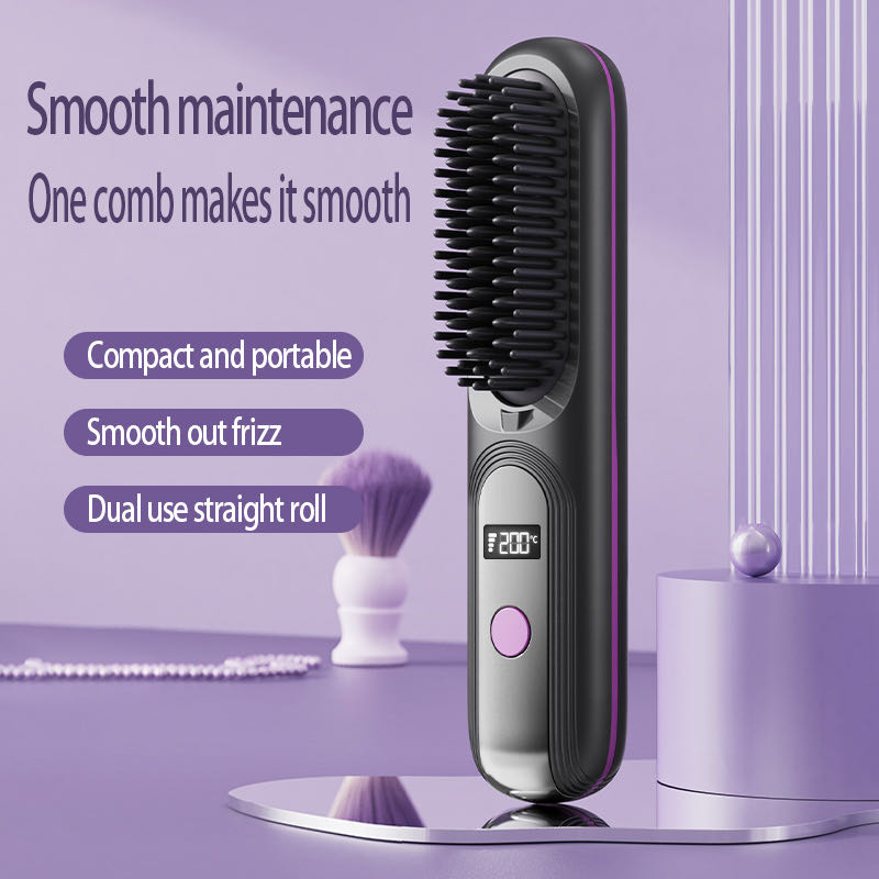003 Portable Hair Straightening Comb, a versatile hair curling tool that can both curl and straighten hair, a hair straightening comb Specification image