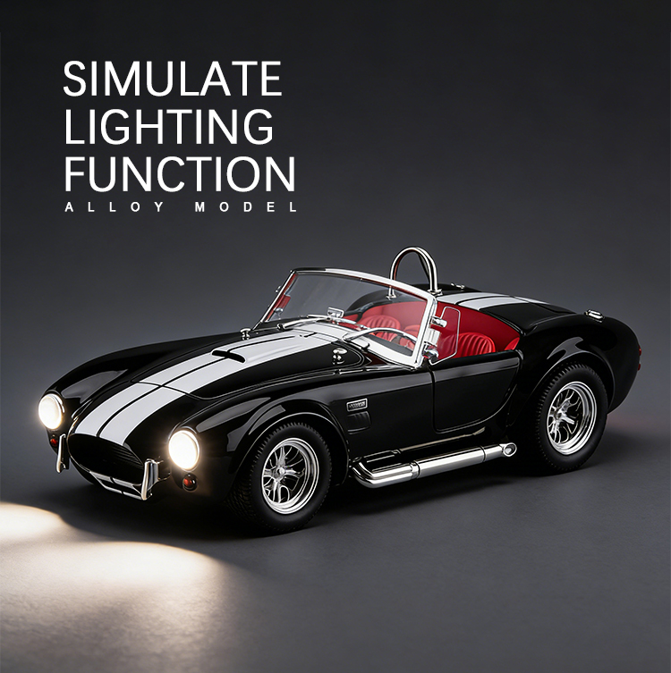 1:24辐特谢尔比眼镜蛇声光回力车玩具跑车仿真合金车模型摆件详情5