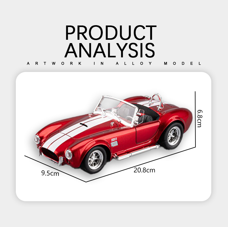1:24辐特谢尔比眼镜蛇声光回力车玩具跑车仿真合金车模型摆件详情8