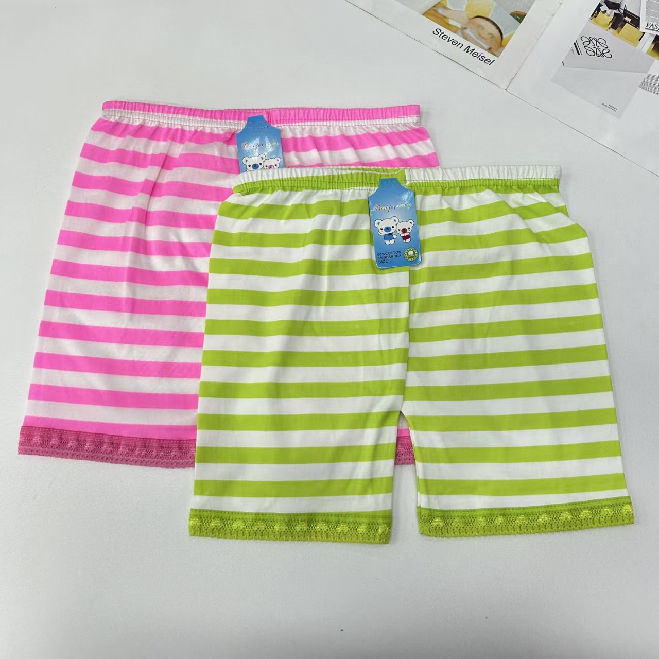 DD-302# Export Middle East and Africa Underwear Women's Leggings Children's Clothing Girls' color-blocking striped Printed Leggings Underwear Women QNI details Picture