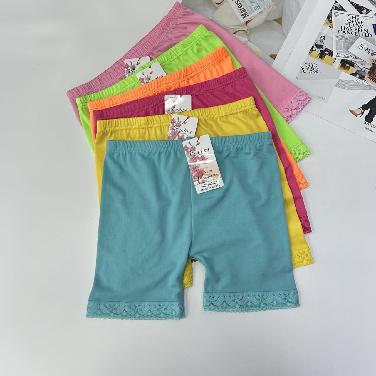 DD-100-23# Export Middle East and Africa Underwear, Women's leggings, Children's Wear, Girls' Solid Color comfortable Loose leggings, women's QNI Specification drawing