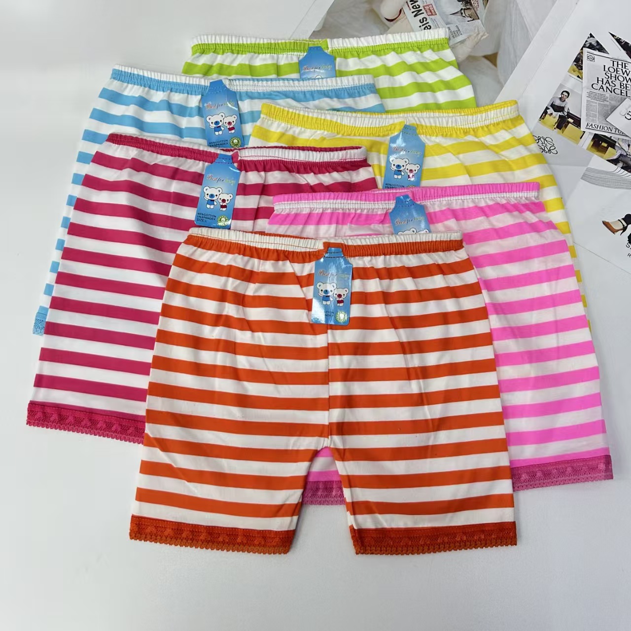 DD-302# Export Middle East and Africa Underwear Women's Leggings Children's Clothing Girls' color-blocking striped Printed Leggings Underwear Women QNI Item Picture
