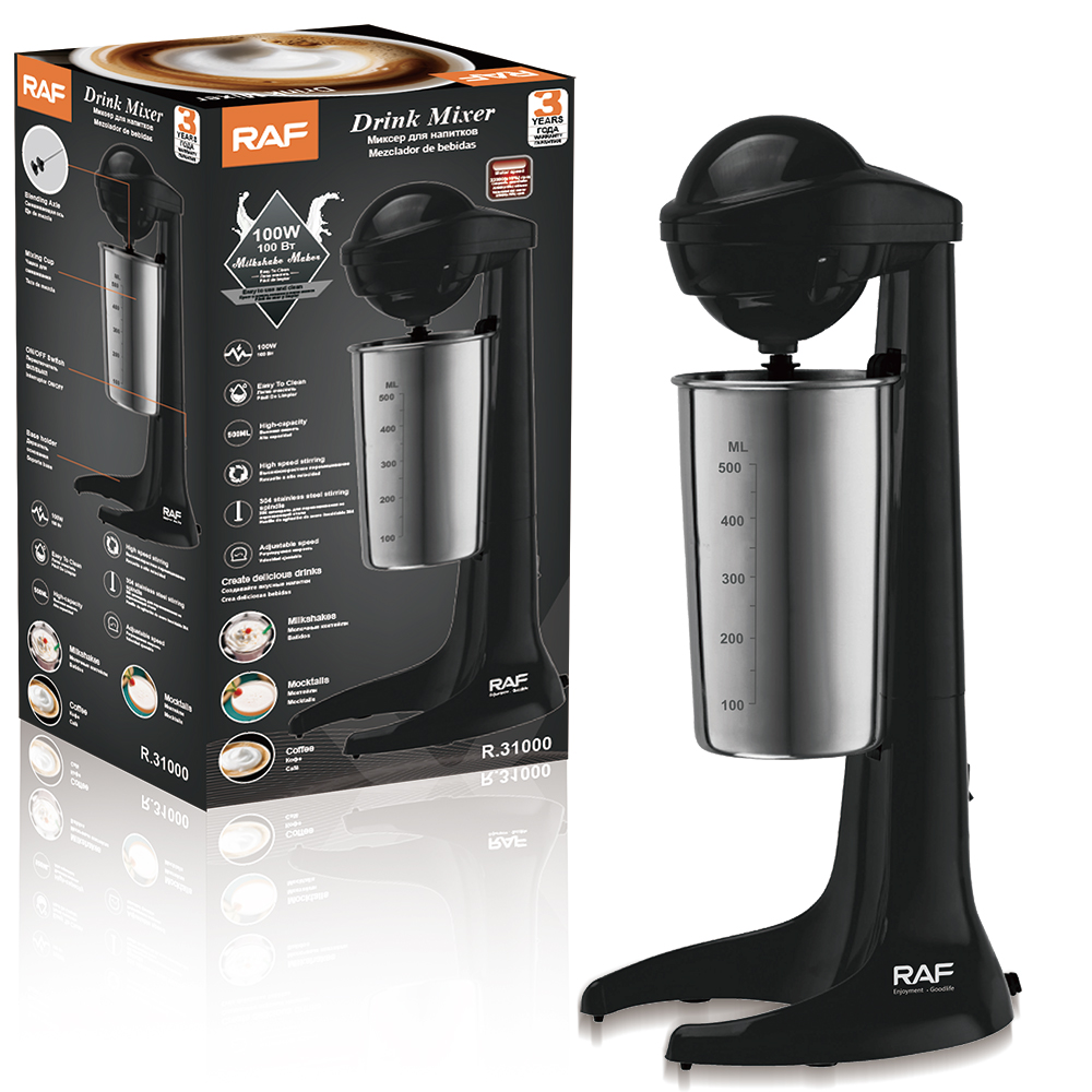 RAF European standard milkshake machine, coffee frother, milk blender, household kitchen electric stainless steel milk frother Item Picture