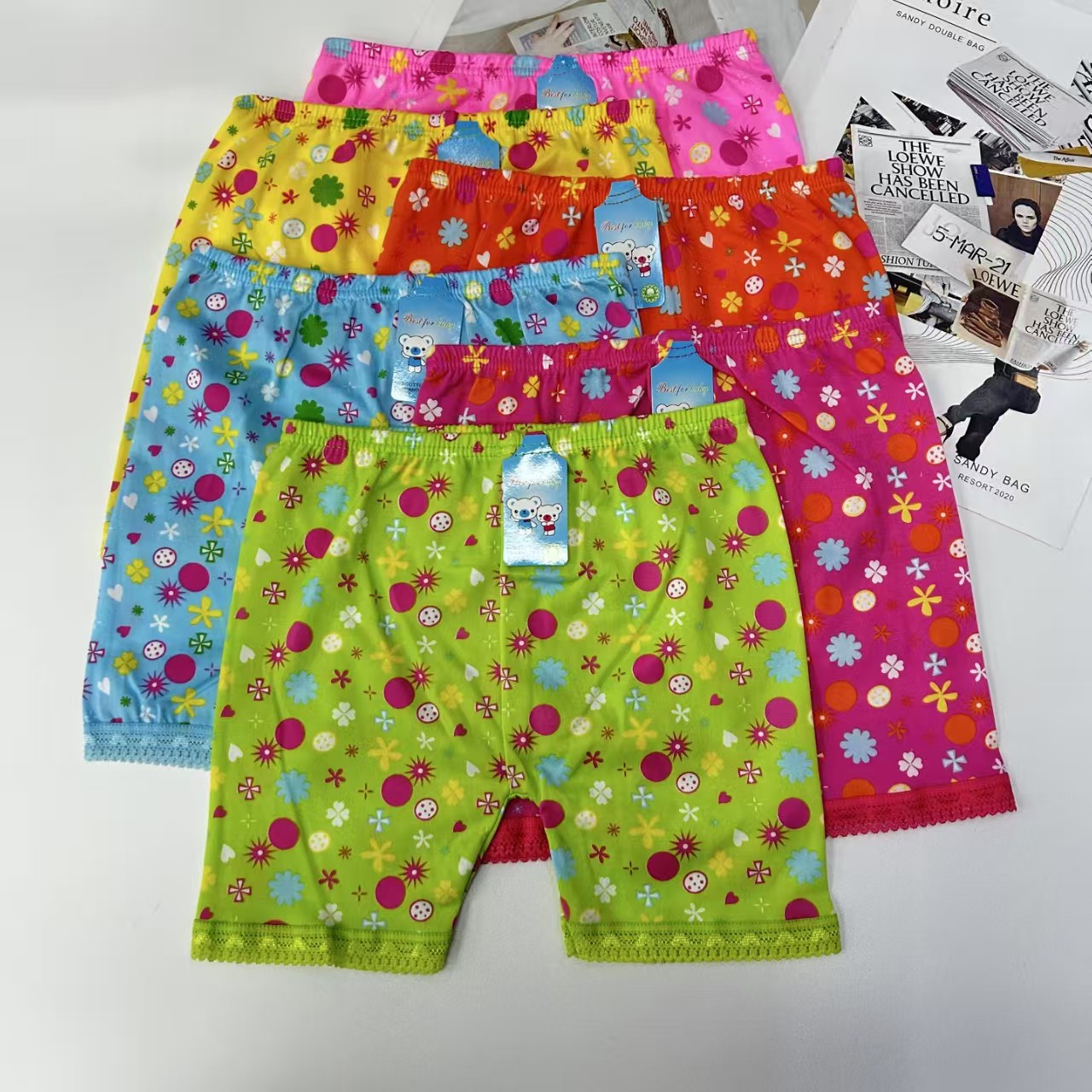 DD-8430# Export Leggings for Women, comfortable, breathable and loose leggings for children, colorful irregular pattern printed leggings, lace hemmed leggings, QNI Item Picture
