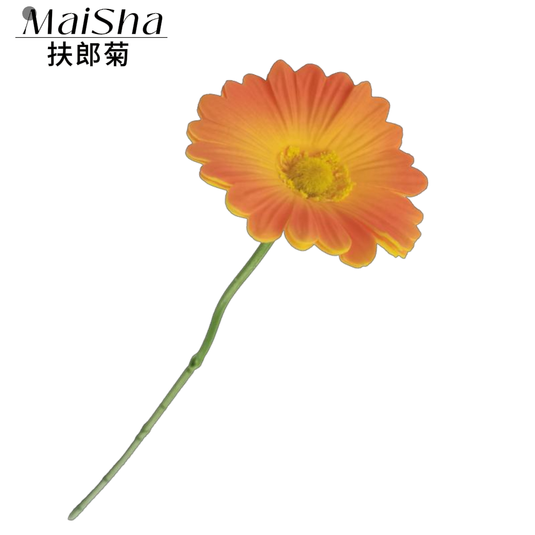 仿真花橙色扶郎菊花泥水仙花球树叶饰品玫瑰花小束花艺