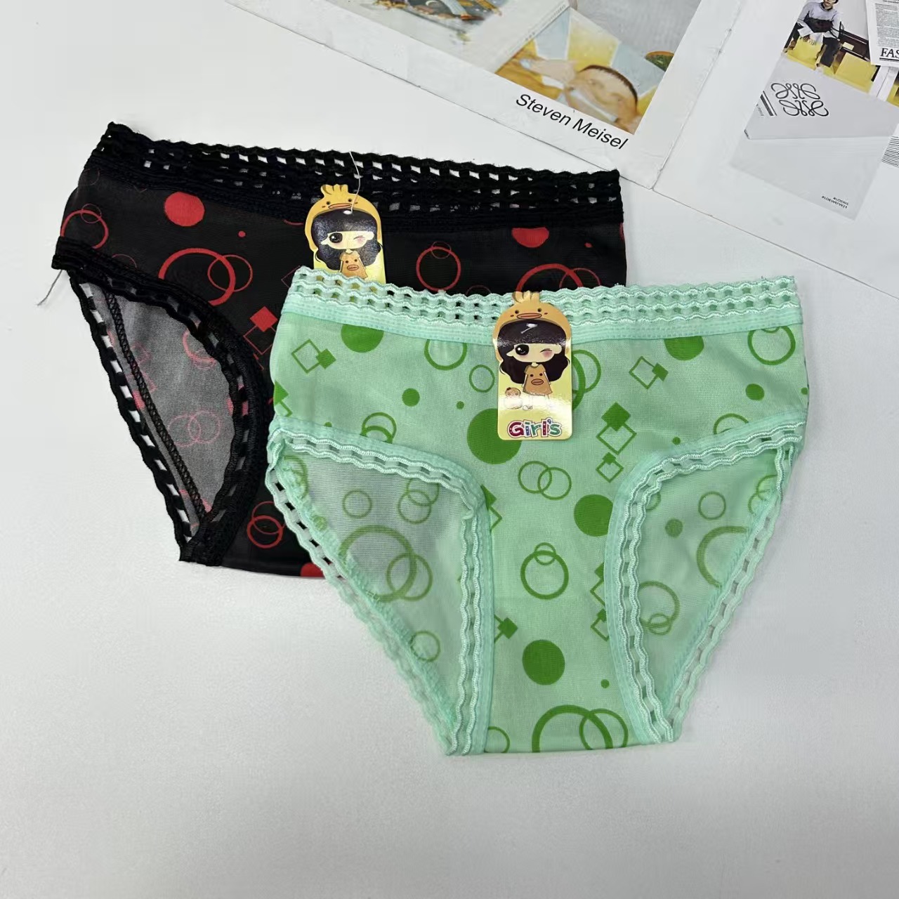DD-8647# Export Underwear for children's wear, colorful irregular printed children's underwear, comfortable breathable underwear for women, QNI details Picture
