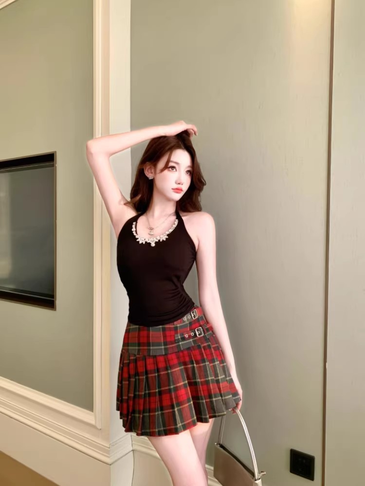 名媛镶钻挂脖吊带背心女夏纯欲v领抹胸小上衣带胸垫内搭泰式绝美详情6