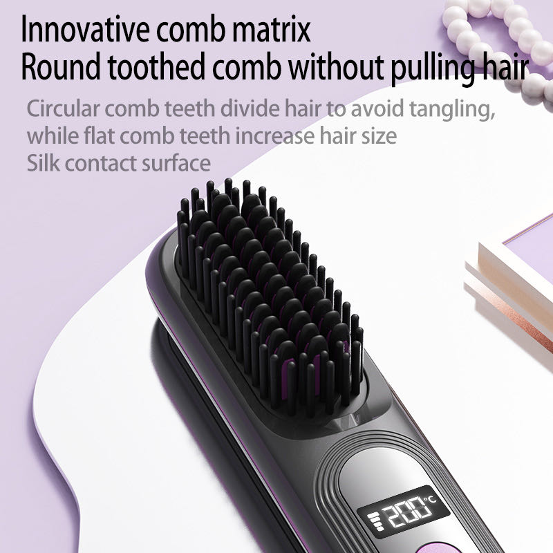003 Portable Hair Straightening Comb, a versatile hair curling tool that can both curl and straighten hair, a hair straightening comb Application Scenario