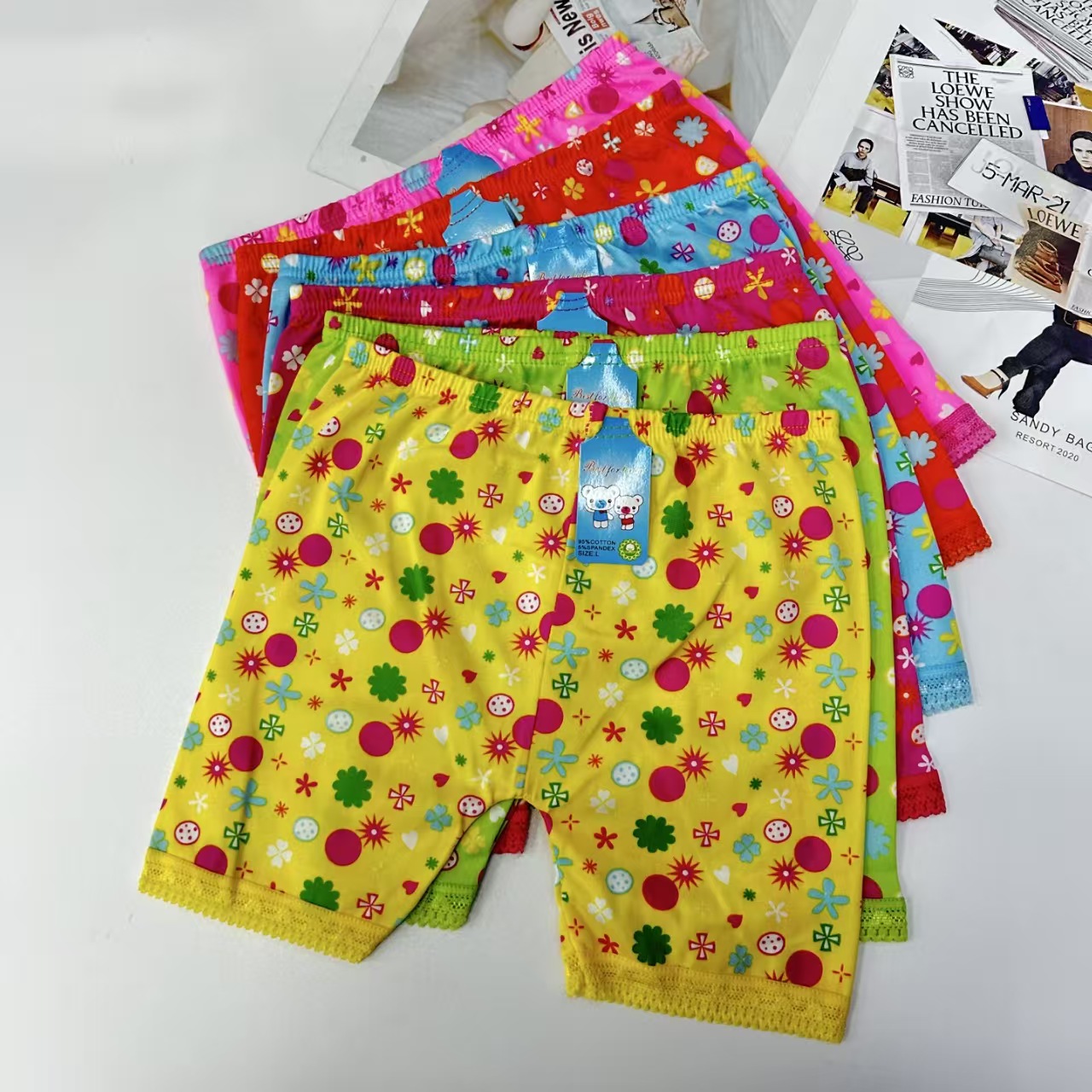 DD-8430# Export Leggings for Women, comfortable, breathable and loose leggings for children, colorful irregular pattern printed leggings, lace hemmed leggings, QNI Specification drawing