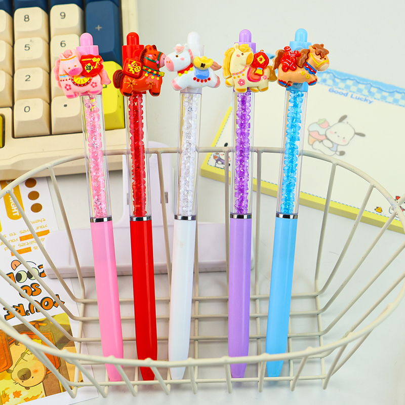 2026年新款马年吉祥碎钻圆珠笔创意又吸睛学生文具