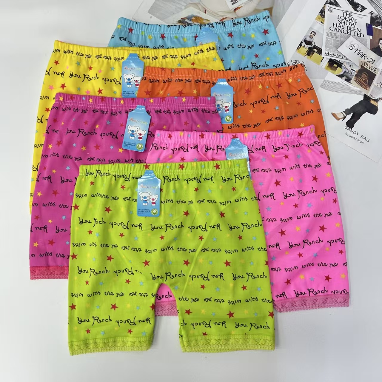DD-8686# Export Leggings for Children, colorful letter star print Children's leggings, comfortable and breathable women's leggings, QNI Item Picture