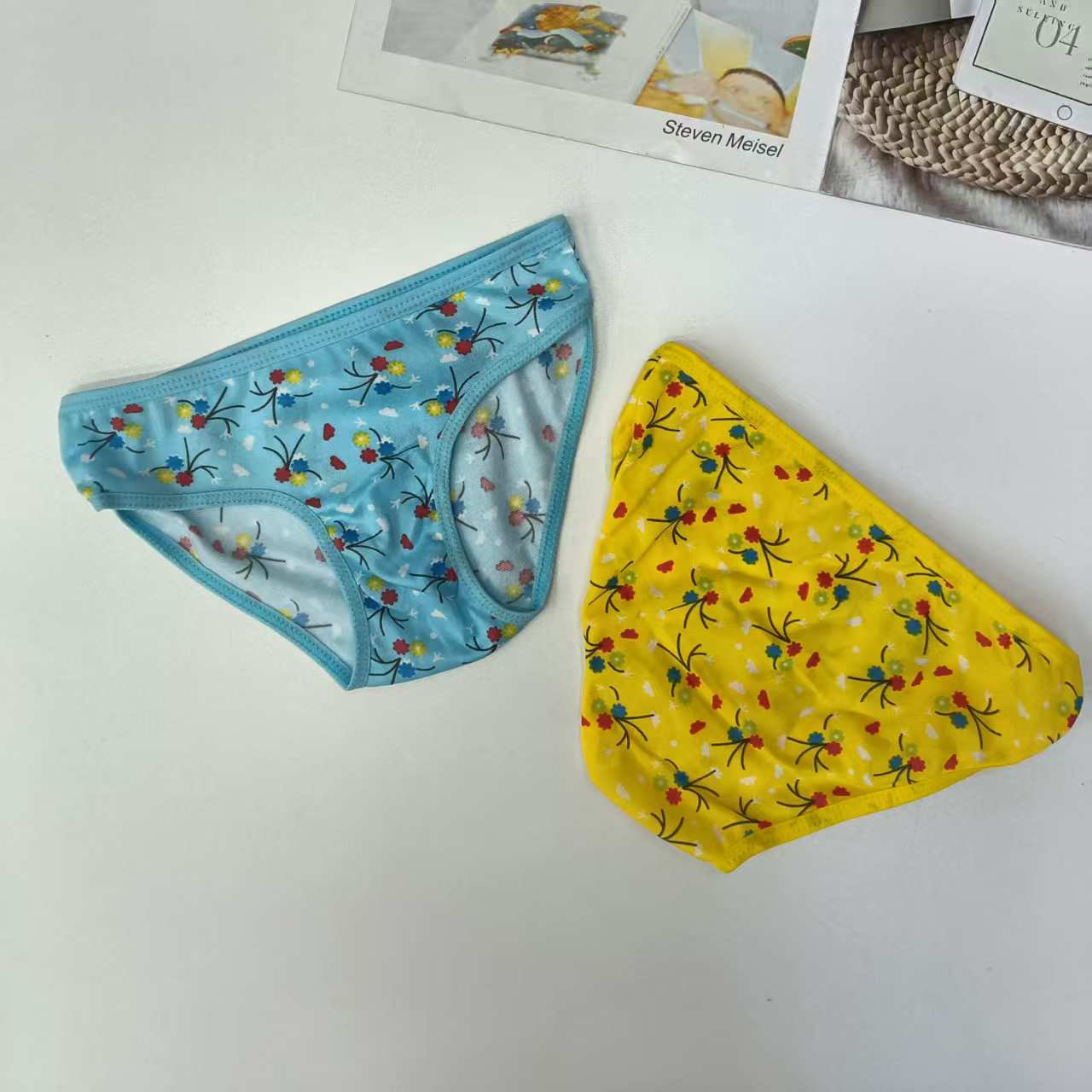 DD-8087# Export Underwear for Children, children's Colorful plant Printed Underwear, Comfortable and breathable underwear for women, QNI Item Picture