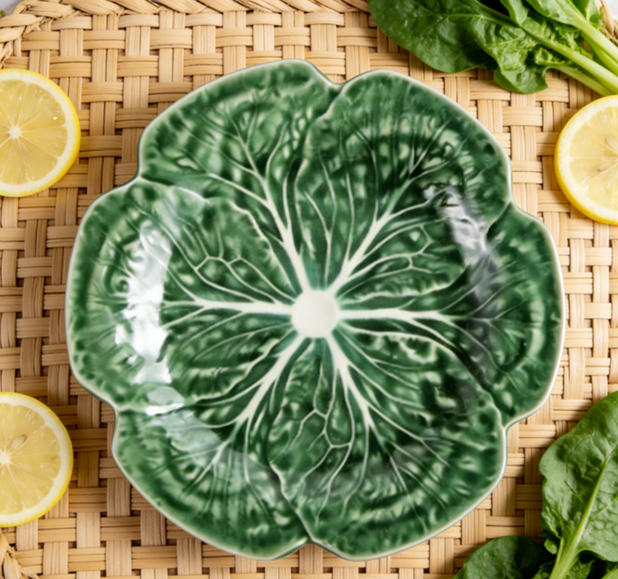 7.5寸轻奢风白菜造型陶瓷盘 创意浮雕菜盘家用餐具甜品盘